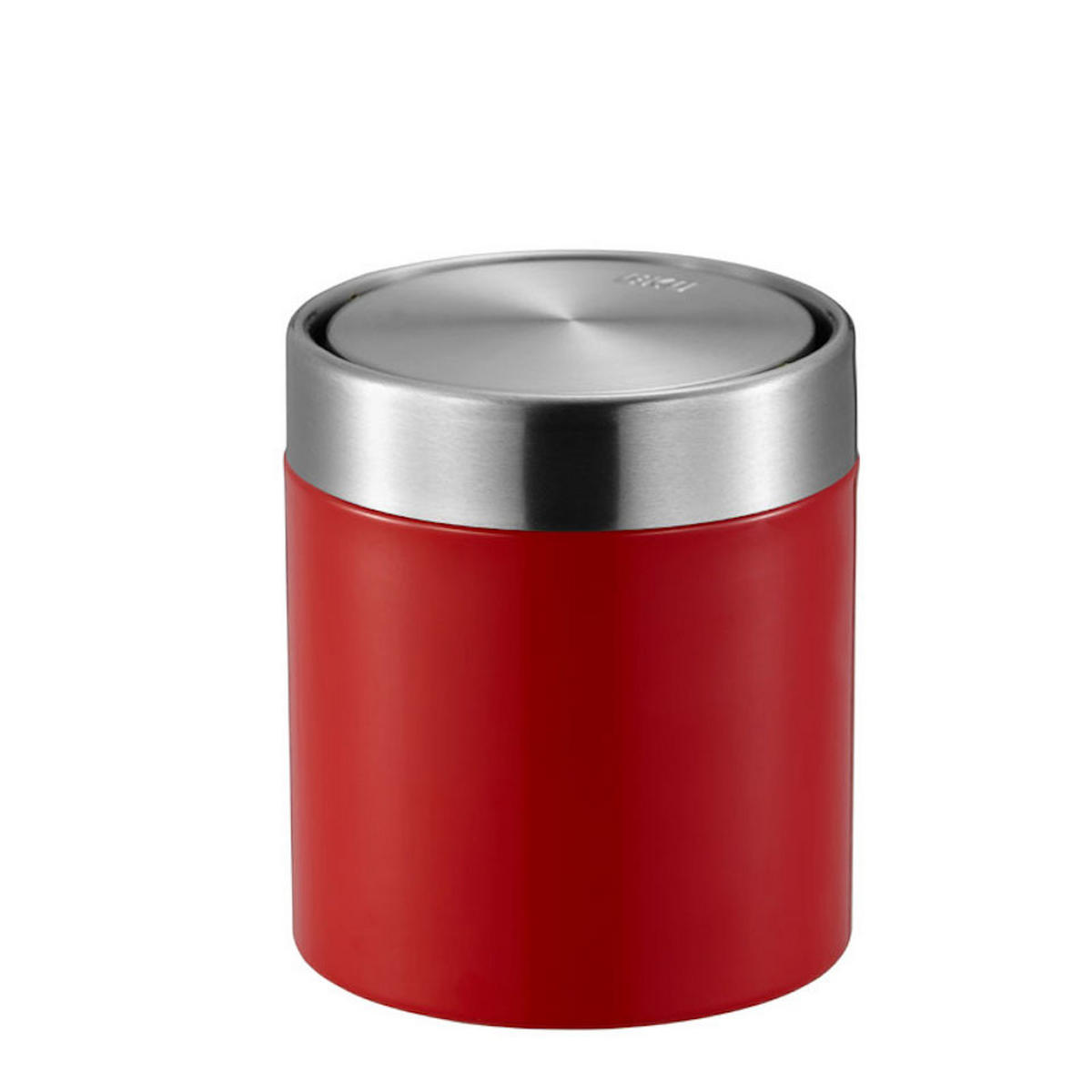 MÜLLEIMER 1,5 Liter 13,8x12 cm Edelstahl & Rot - Rot, Metall (12/13.8/12cm) - PROREGAL