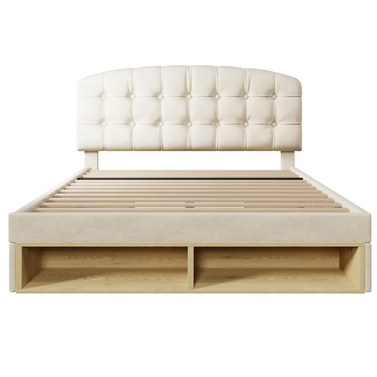 POLSTERBETT 140/200 cm Beige mit 2 Schubladen und Stauraum - Beige, Textil (140/200cm) - Oxeza