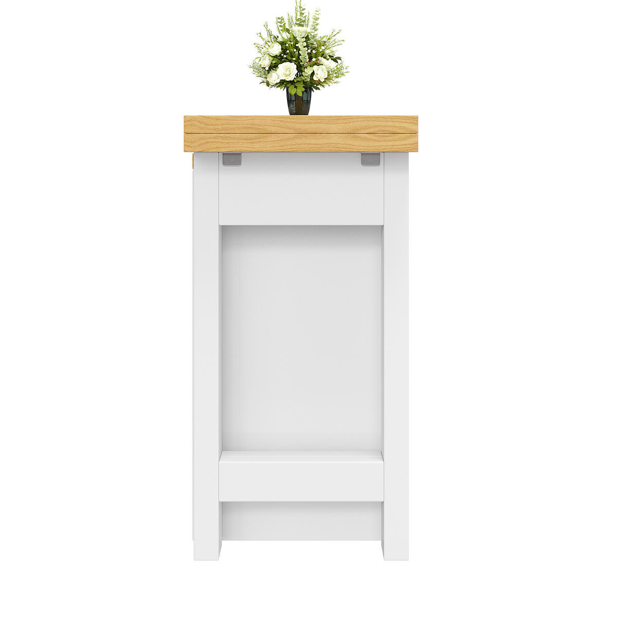 KÜCHENINSEL-ESSTISCH Weiß 120–197×40×72 cm mit 360° Drehtisch, RGB-LED & Glastüren aus Holzwerkstoff und Glas - Weiß, Holzwerkstoff (120/72/40cm) - Luhomfu