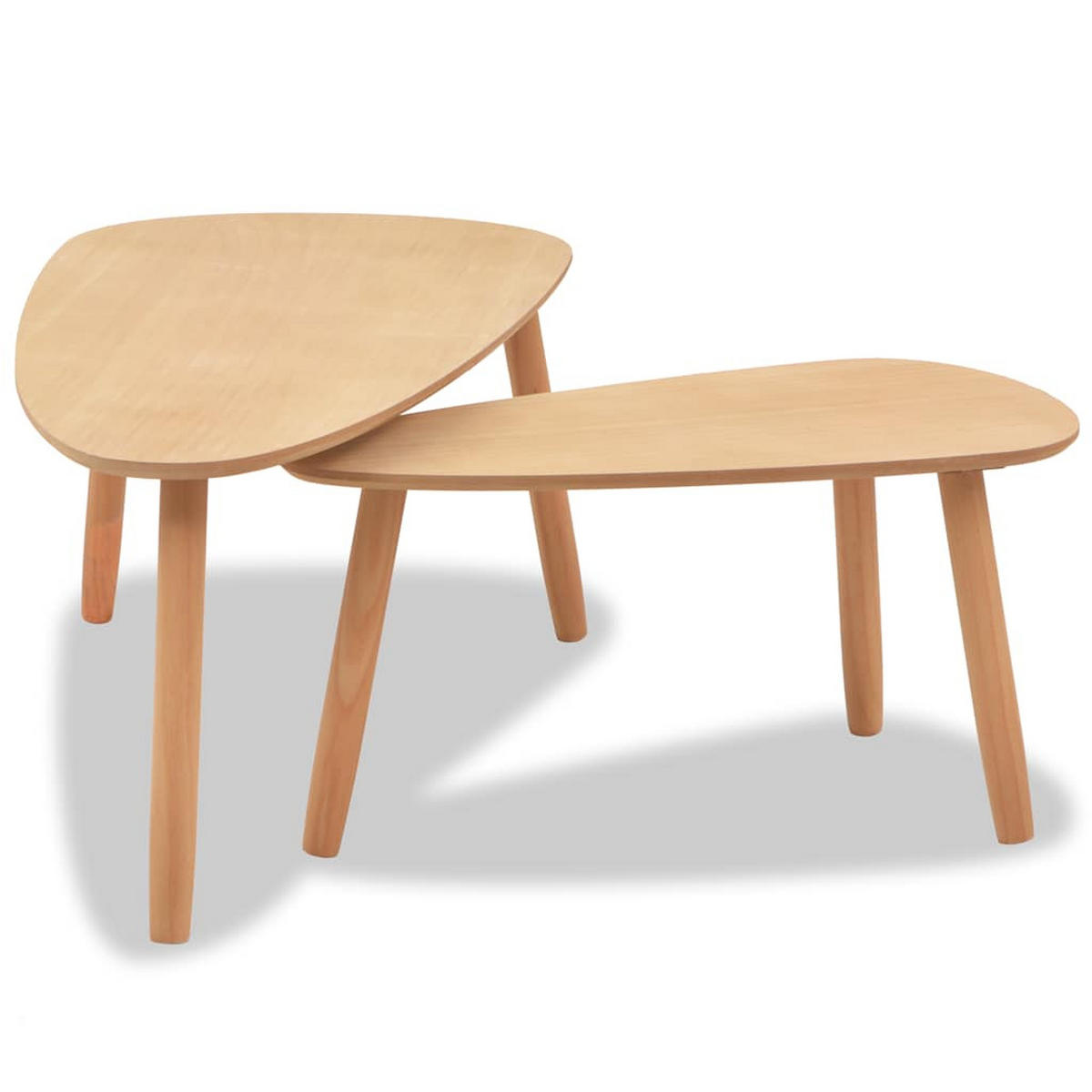 2-TLG. Couchtisch-Set Massivholz Kiefer Braun - Braun, Holz (100/50/40cm) - furnicato
