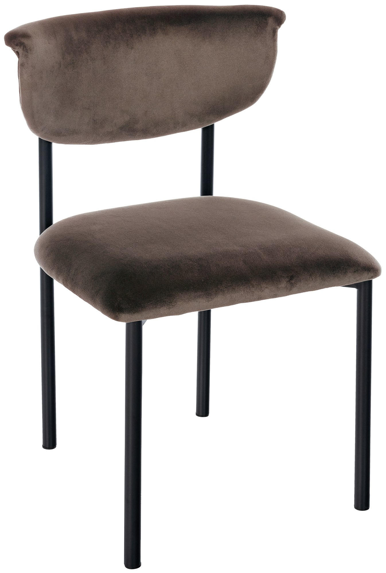 STUHL Samt Braun - Braun, Textil/Metall (52/78/53cm) - CLP
