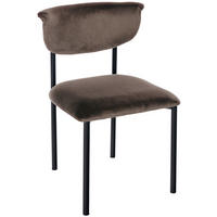 STUHL Samt Braun - Braun, Textil/Metall (52/78/53cm) - CLP