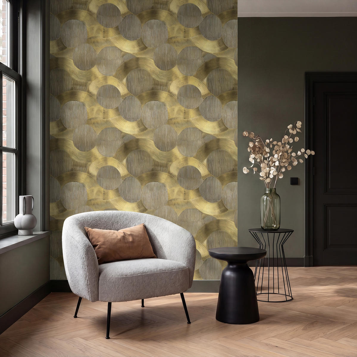 TAPETE - Modern - Geometrisch - Gold - 160x240 cm - Goldfarben, Papier (160/240cm) - OnlyWow
