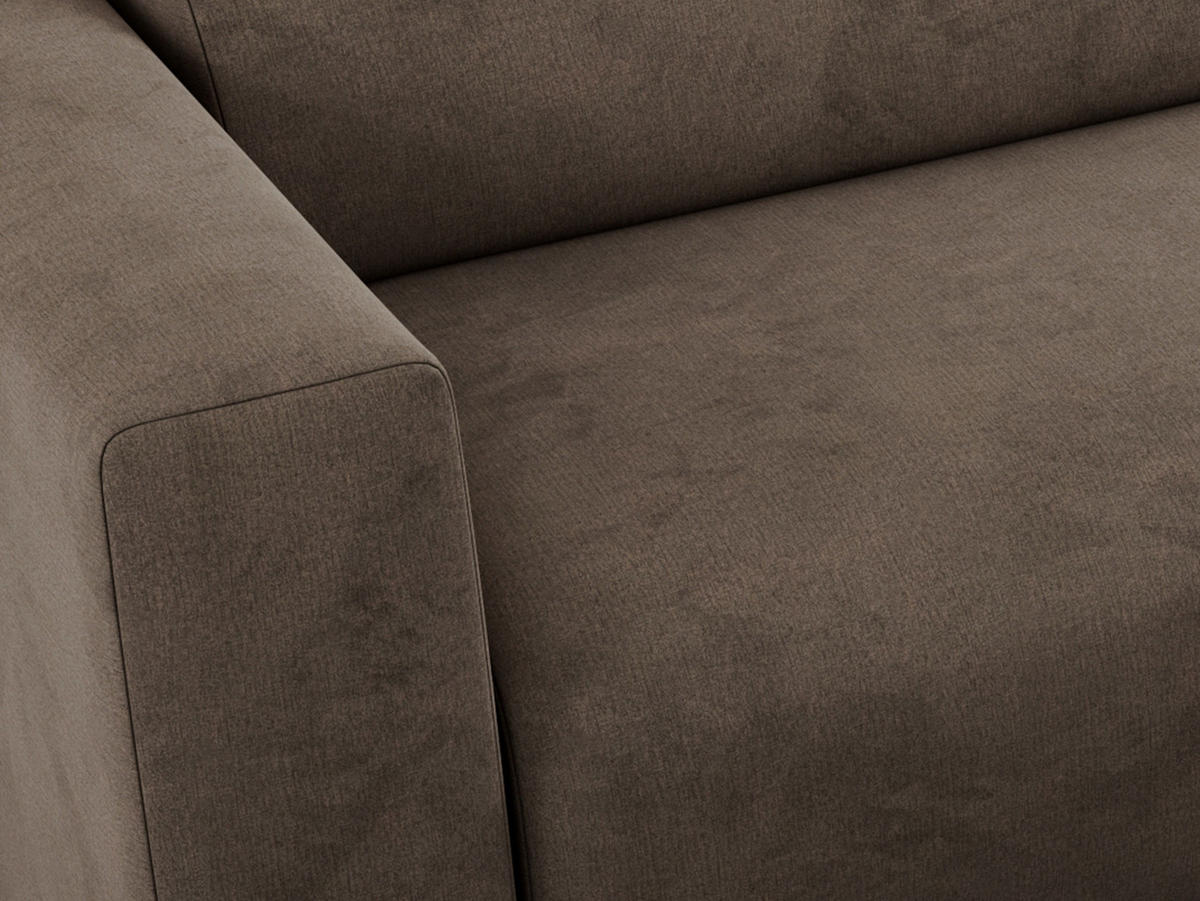 ECKSOFA PASADENA Braun Velvet - Links Seite - Schwarz/Braun, Kunststoff/Textil (288/180cm) - MKS