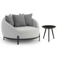 GARTENSOFA BARI - Schwarz, Kunststoff (123/78/122cm) - IDIMEX