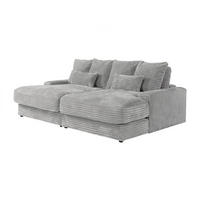 SOFA 3-Sitzer - tiefe Komfortsitzfläche - grob gerippter Cord - Grau - CALAZO - Grau, Textil (232/85/170cm) - Vente-Unique