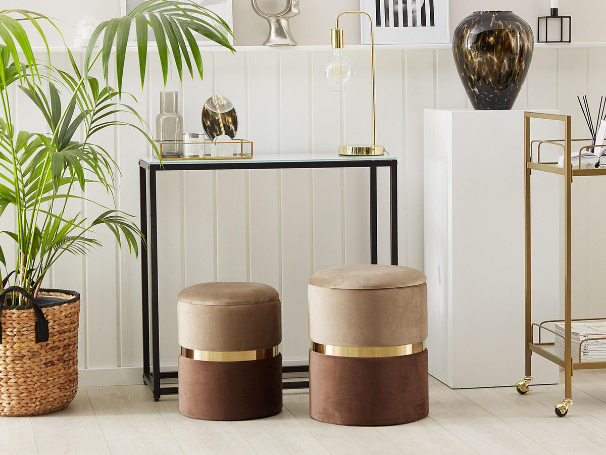 POUF Wichita 36/31/36/31/44/39 cm - Braun, Textil (31/39/31cm) - Beliani