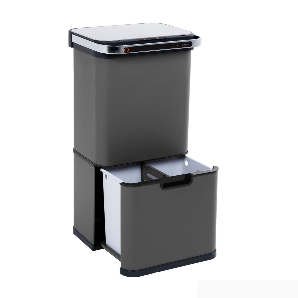 SENSORMÜLLEIMER 60L - Grau, Metall (42/82/36cm) - SVITA