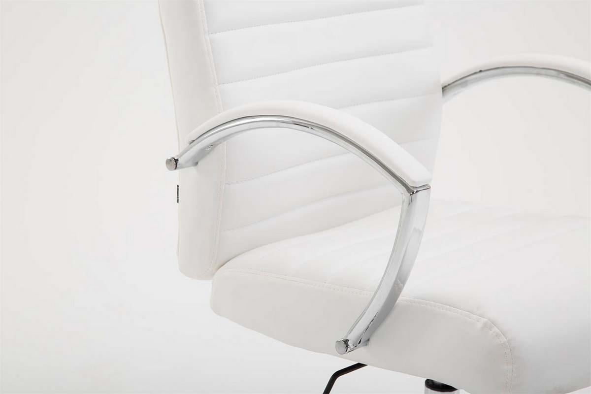 BÜROSTUHL Vallon, Kunstleder Weiß - Weiß, Textil/Metall (60/118/68cm) - TPFLiving