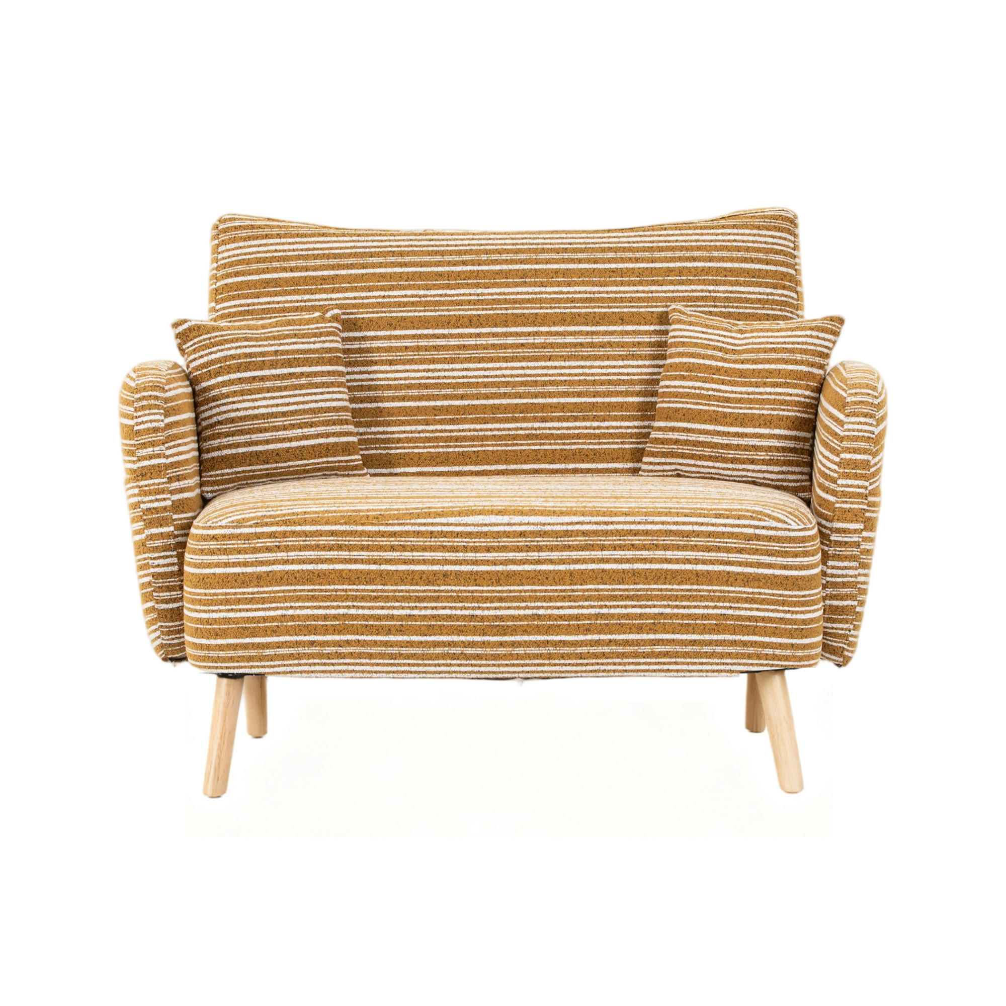 2-SITZER-SOFA aus Bouclé 121x81,5x87 cm mit Seitentaschen, senfgelb - Gelb, Textil (81.5/87/121cm)
