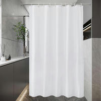 DUSCHVORHANG Weiß 150 x 180 cm Wasserdicht Polyester mit beschwertem Saum - Weiß, Textil (150/180cm)