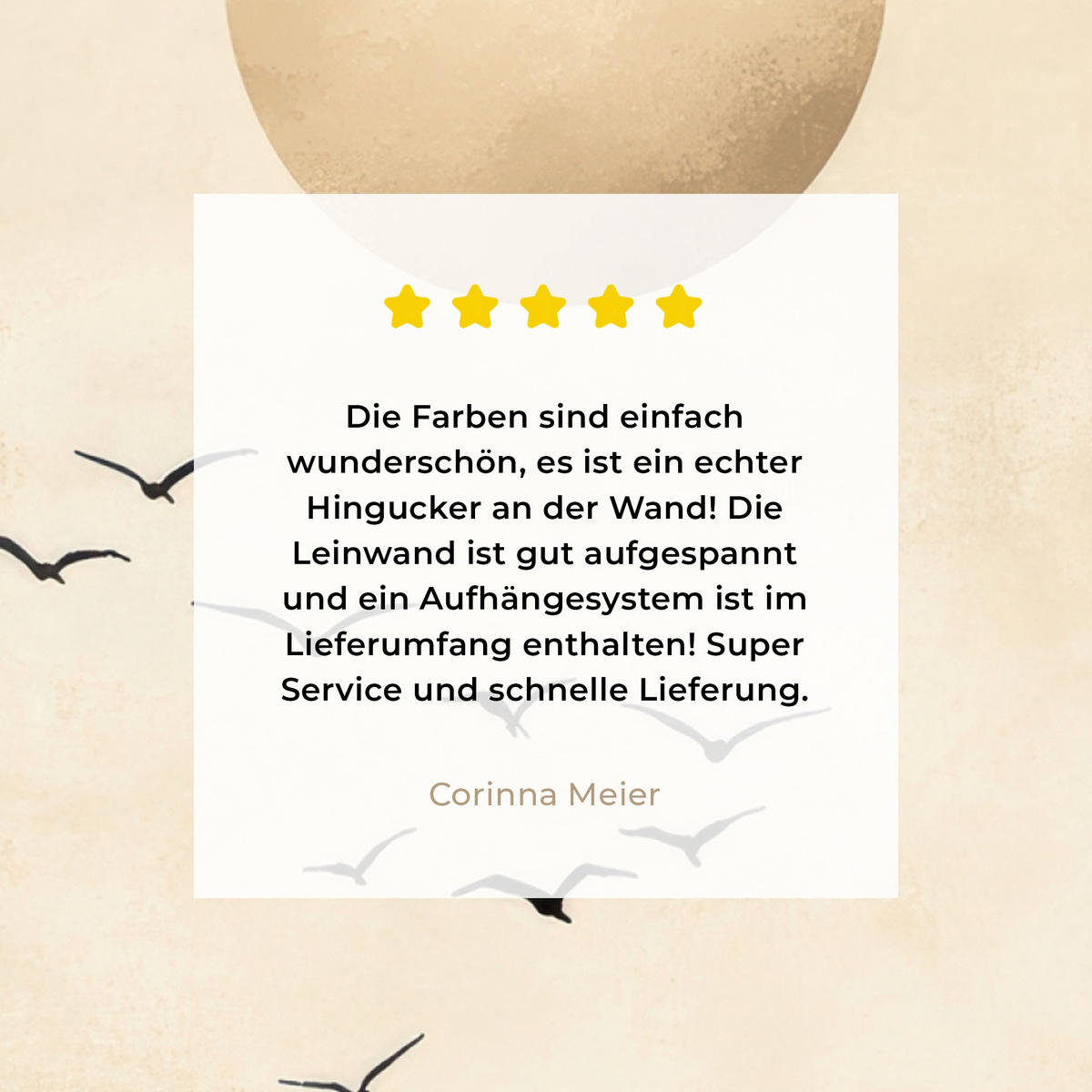 LEINWANDBILD Landschaft - Japandi - Vogel 50x50 cm - Beige, Textil (50/50cm) - MuchoWow