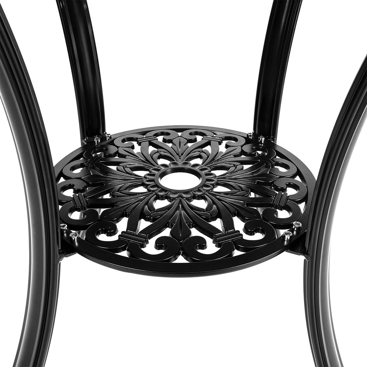 GARTENTISCH aus Gussaluminium in Schwarz Quadratisch 62,5 cm B × 62,5 cm T × 62,3 cm H - Schwarz, Metall (62.5/62.5/62.3cm) - Livingandhome