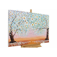 ACRYLBILD HANDGEMALT 120/80 cm - Weiß/Orange, Holz/Textil (2.02/80cm) - KUNSTLOFT