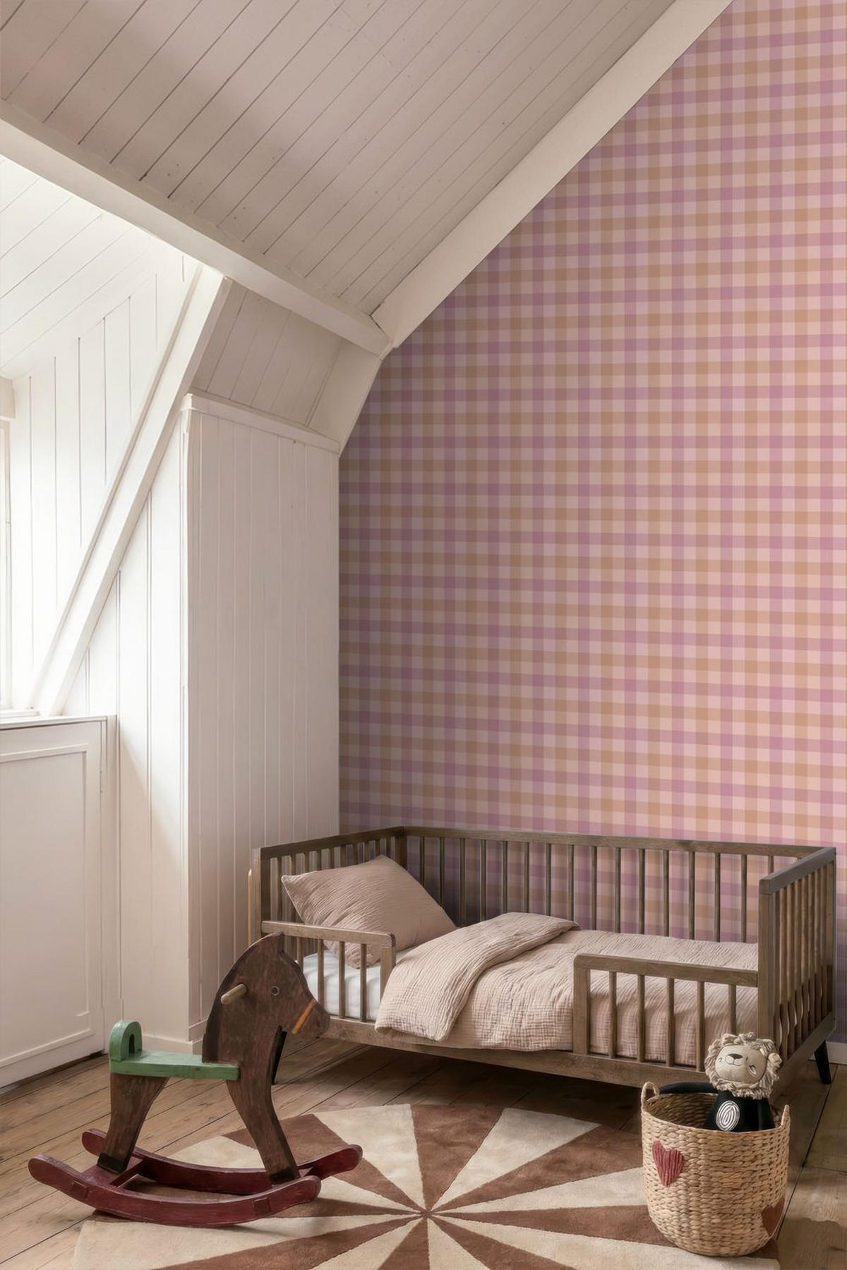 TAPETE Karomuster 50 x 900 cm - Pink, Papier (50/0.1cm) - ESTAhome