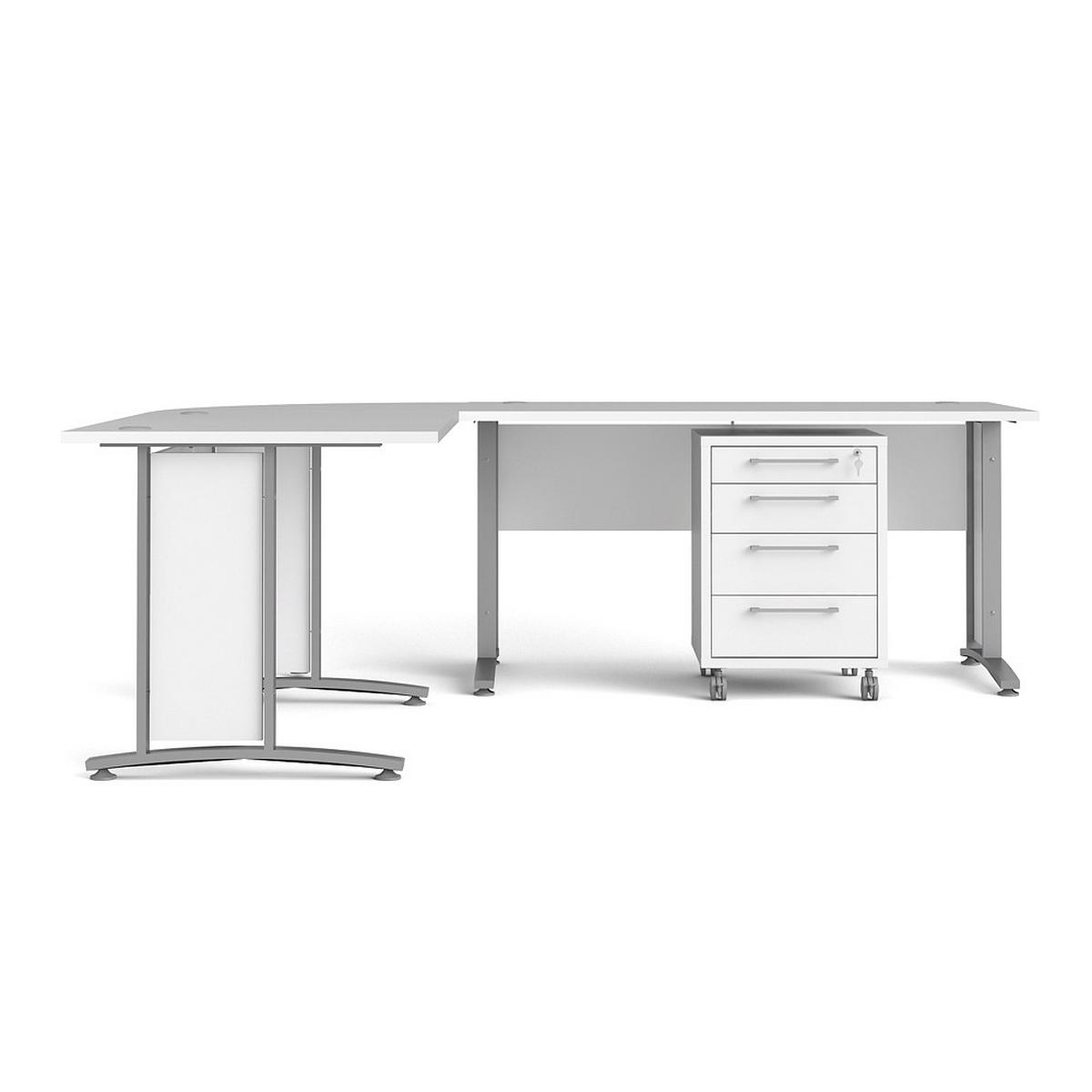 ECKSCHREIBTISCH Weiß - Weiß, Holzwerkstoff (230/200/75cm) - ebuy24