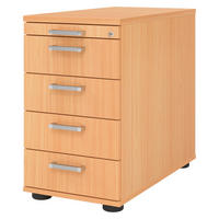 STANDCONTAINER - mit 4 Schubladen 80/42,8/72 cm in Buchefarben Chromgriff (Metall) - Buchefarben, Holzwerkstoff (42.8/72/80cm) - bümö