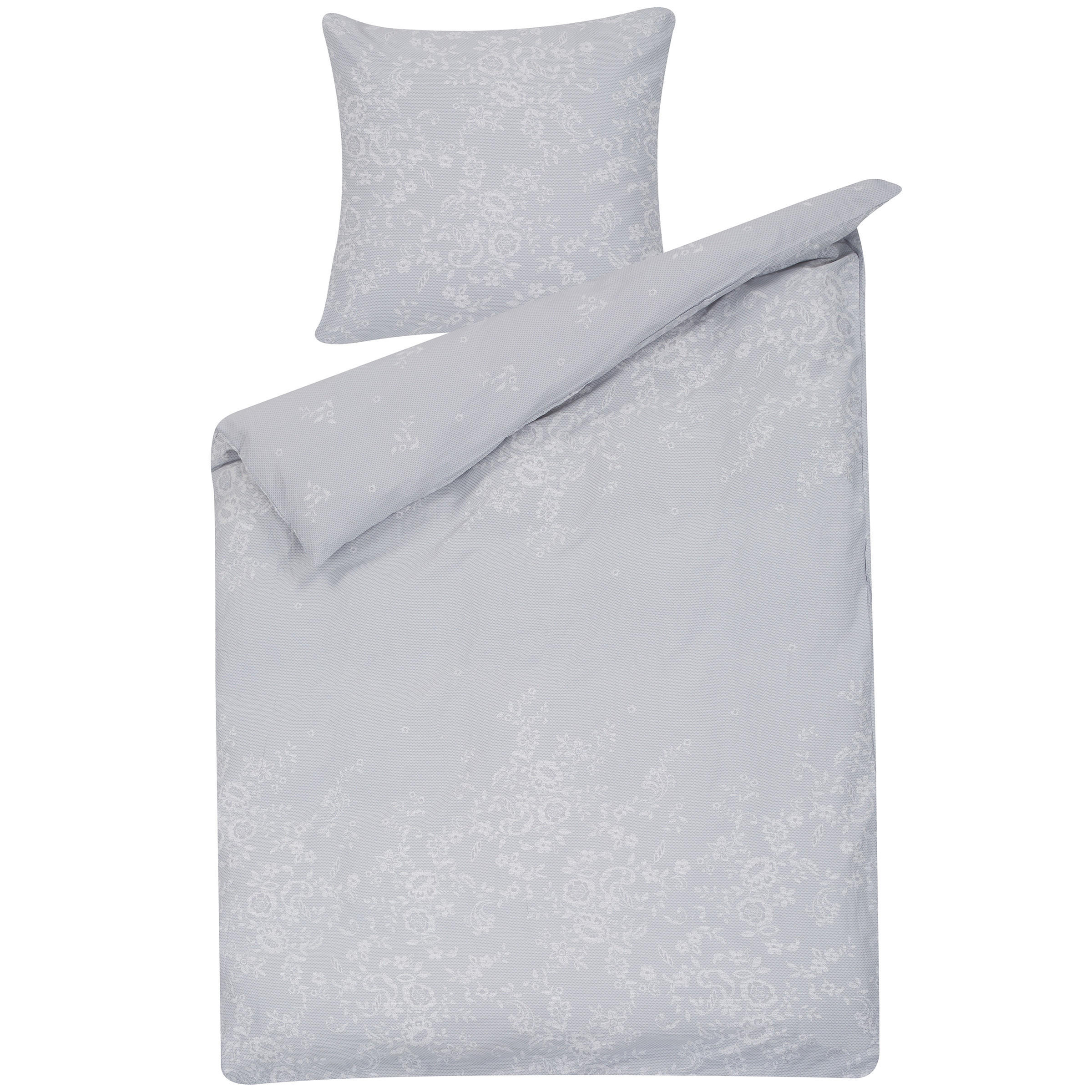 BETTWÄSCHE SET Morningside 135x200 cm - Grau, Textil (135/200cm) - Beliani