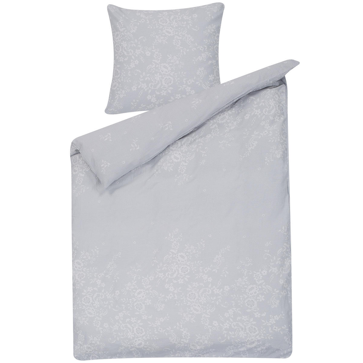 BETTWÄSCHE SET Morningside 135x200 cm - Grau, Textil (135/200cm) - Beliani