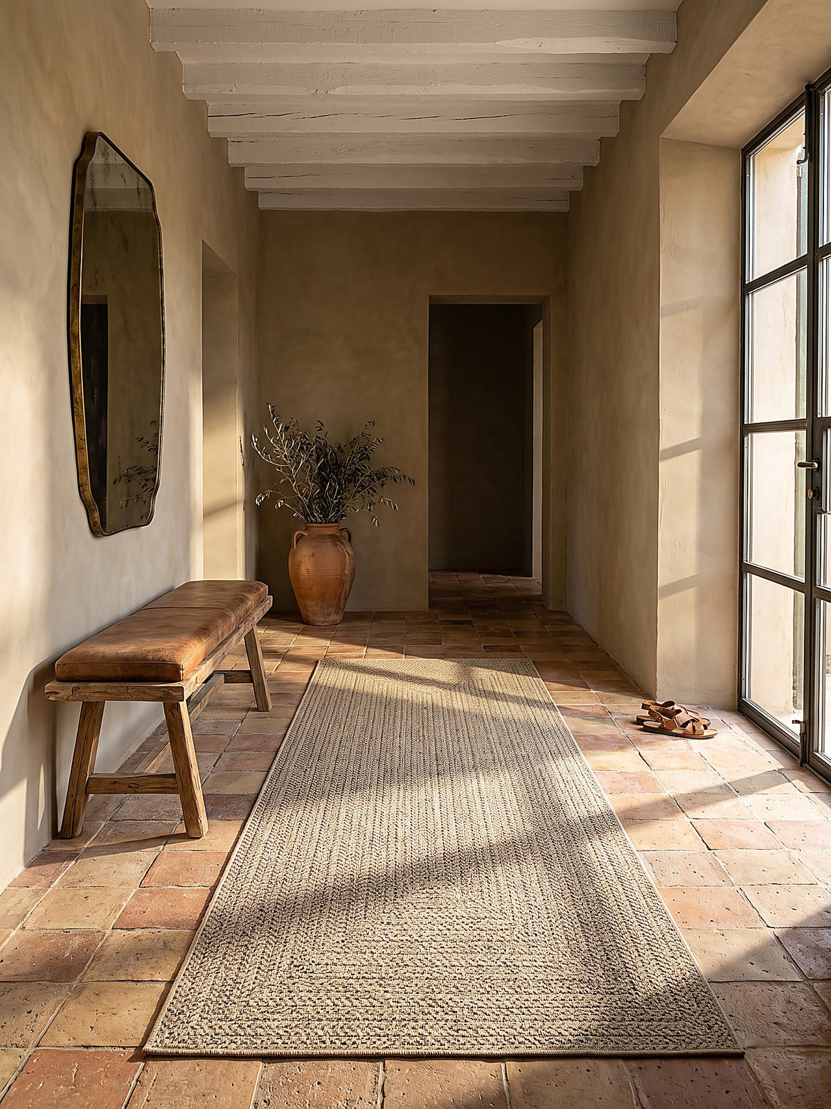 TEPPICHLÄUFER Bordüre CORDEV Polypropylen Natur 60 x 180 cm - Beige, Textil (60/180cm) - KADIMA DESIGN