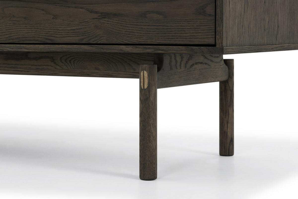 TV-MÖBEL Celeste, Braune Massiveiche - Braun, Holz (45/53/186cm) - WOODEK