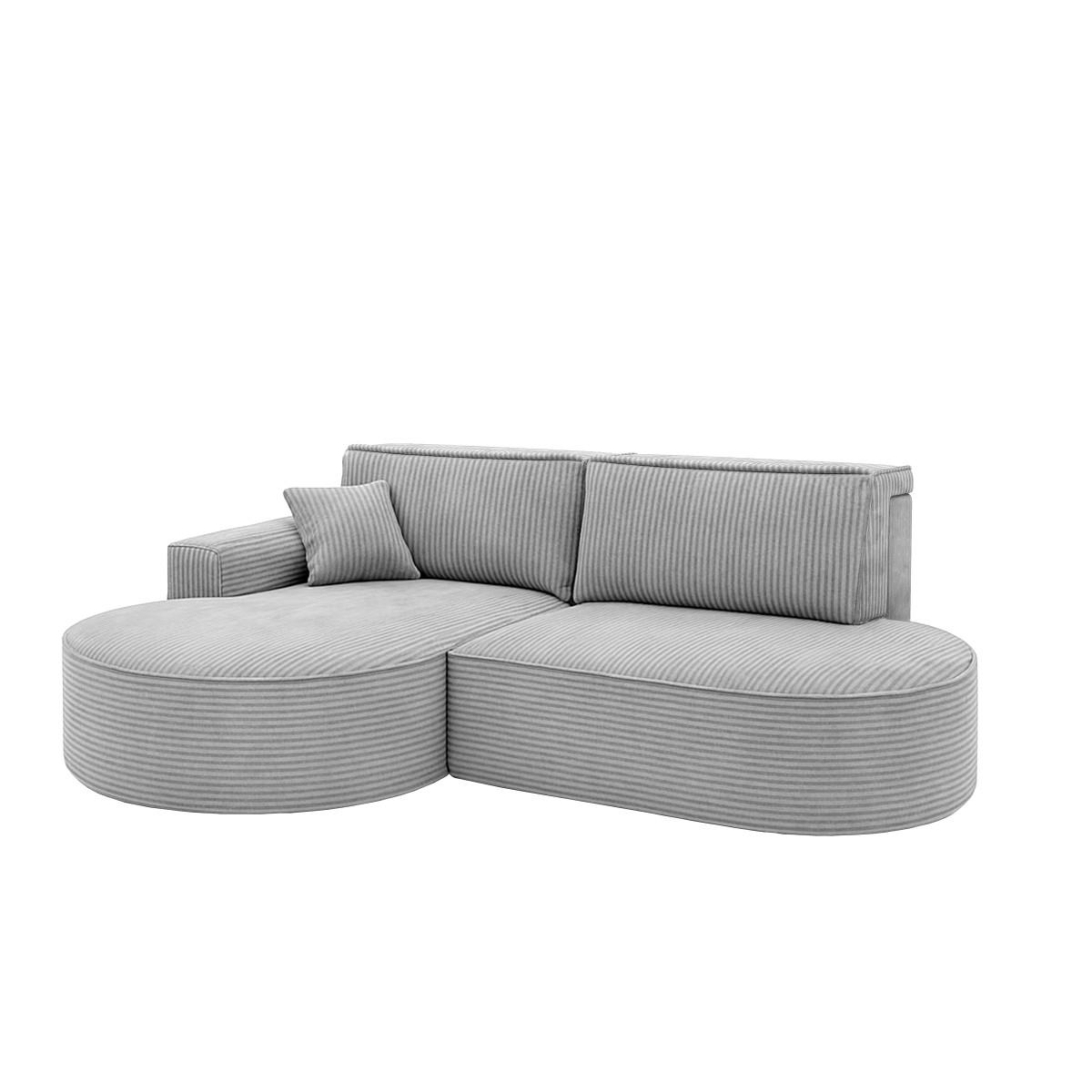 ECKSOFA Modena Pro - Komfort Und Stil Stoff Poso Silber Links - Silberfarben, Holz (179/278cm) - Kaiser Möbel