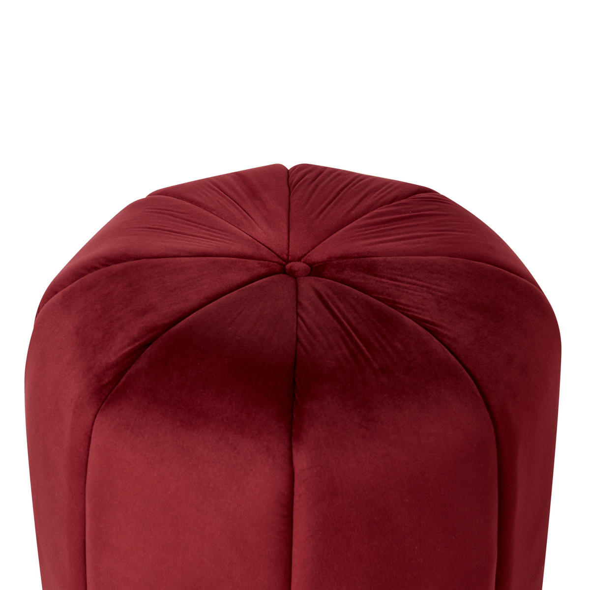 PUF Sametová látka Tmavě červený Selby - tmavě červená, textil (40/46/40cm) - Beliani