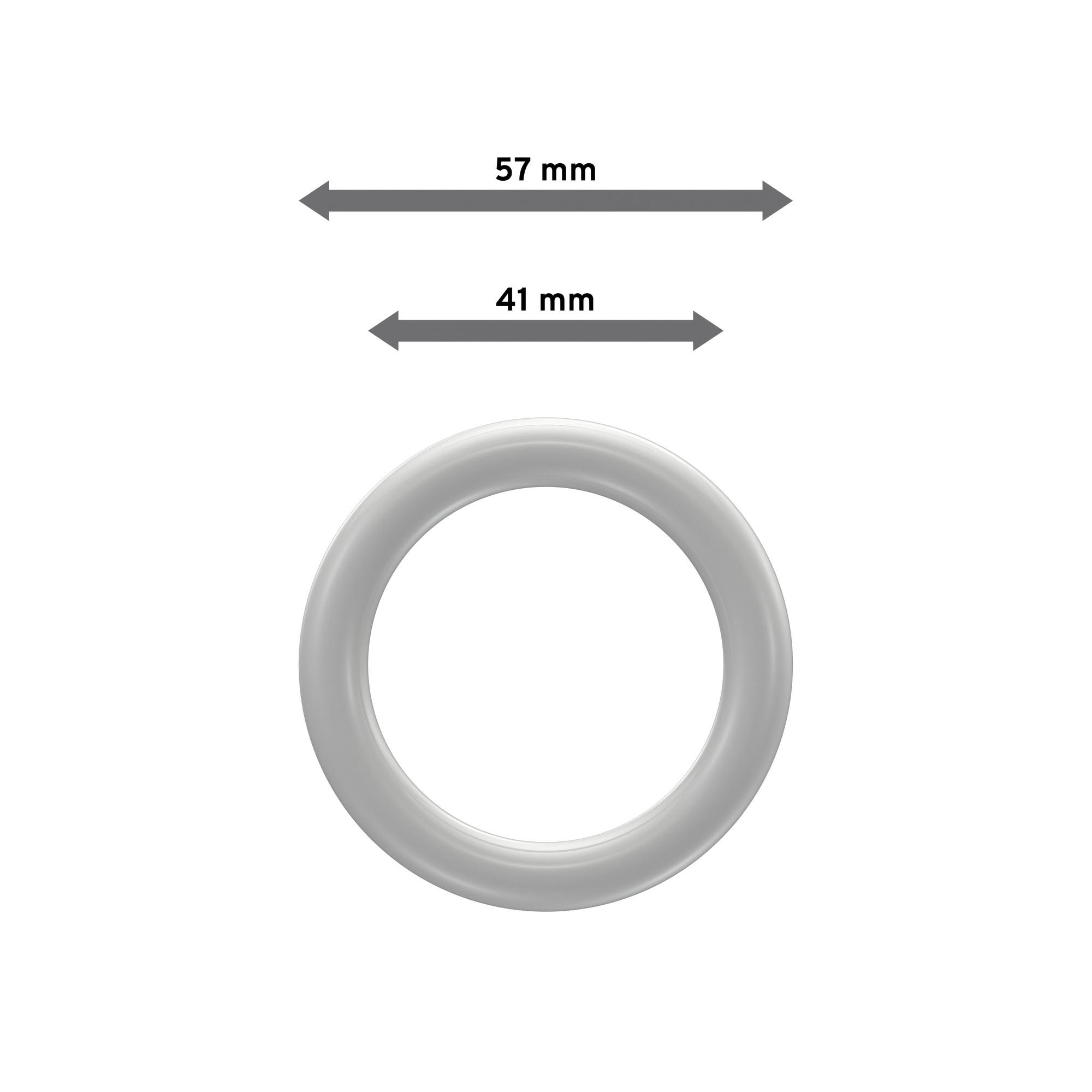 RUNDRINGE MIT FALTENHAKEN FÜR GARDINENSTANGEN 28 mm Ø, Weiß, Packung 10 Stück - Weiß, Kunststoff (28cm) - INTERDECO