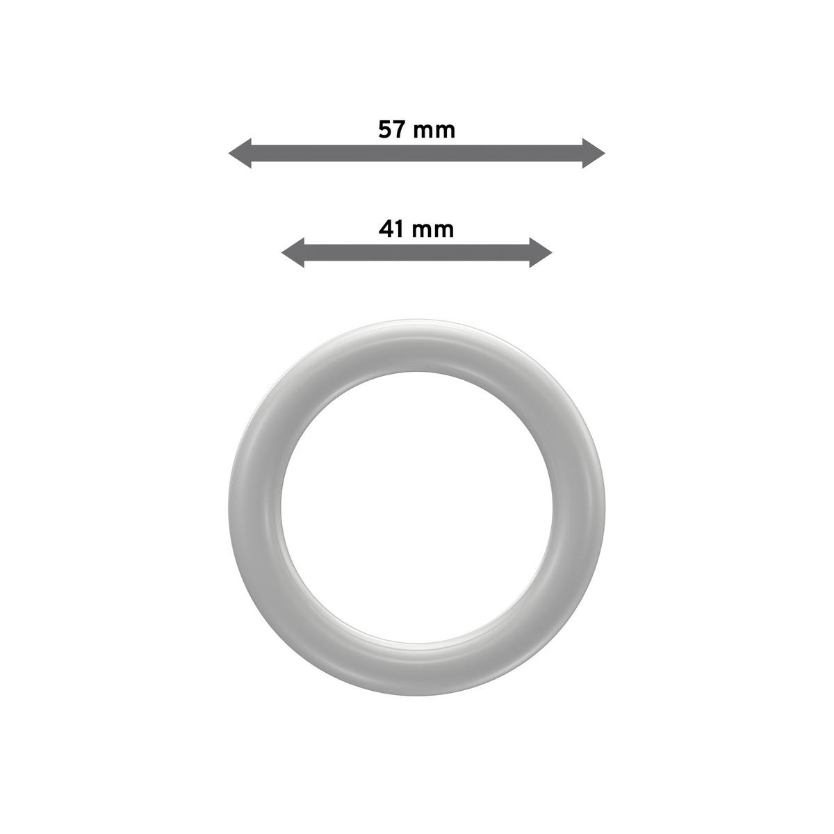 RUNDRINGE MIT FALTENHAKEN FÜR GARDINENSTANGEN 28 mm Ø, Weiß, Packung 10 Stück - Weiß, Kunststoff (28cm) - INTERDECO