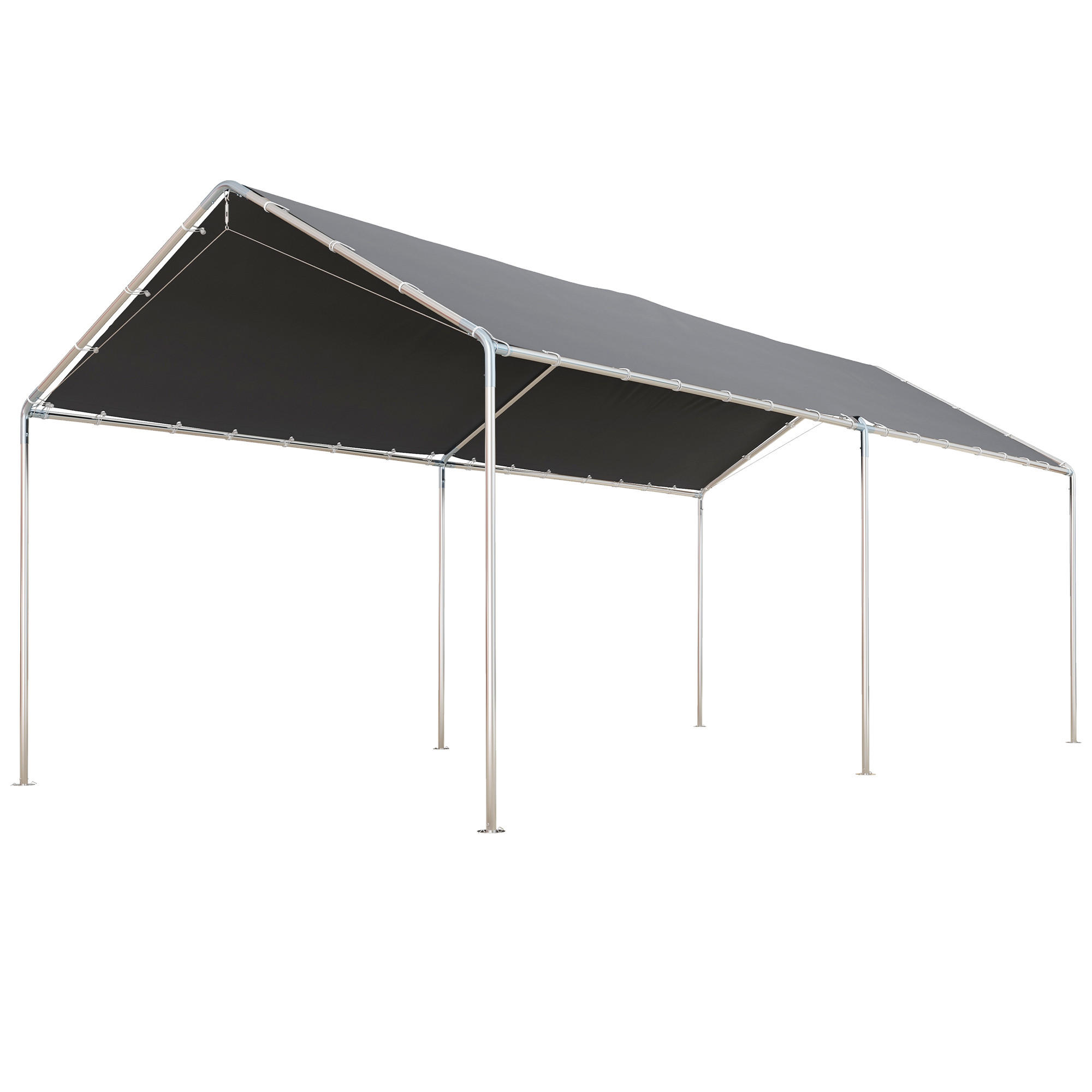 AUTOUNTERSTAND DE-12567 6x3 m mit Doppeldach Grau - Grau, Metall (290/260/595cm) - ComfortXL