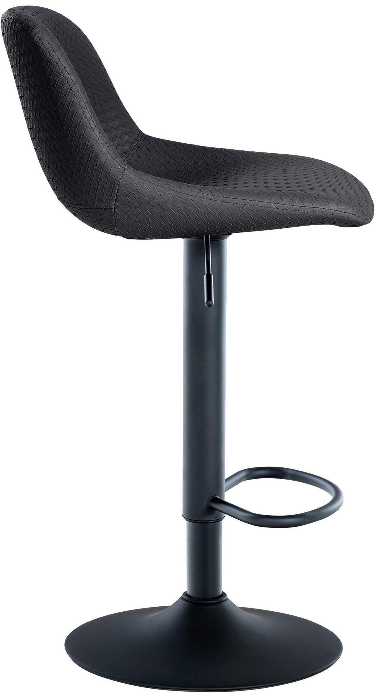 BARHOCKER Lederlook schwarz - Schwarz, Textil/Metall (43/79/49cm) - CLP