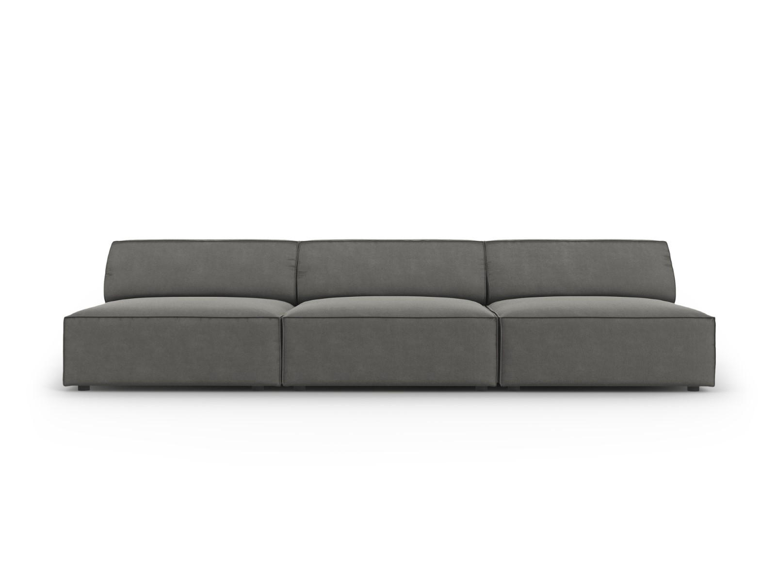 SOFA Jodie aus Samt hellgrau 3 Sitzplätze - Hellgrau, Textil (240/70/102cm) - Micadoni