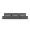 SOFA Jodie aus Samt hellgrau 3 Sitzplätze - Hellgrau, Textil (240/70/102cm) - Micadoni