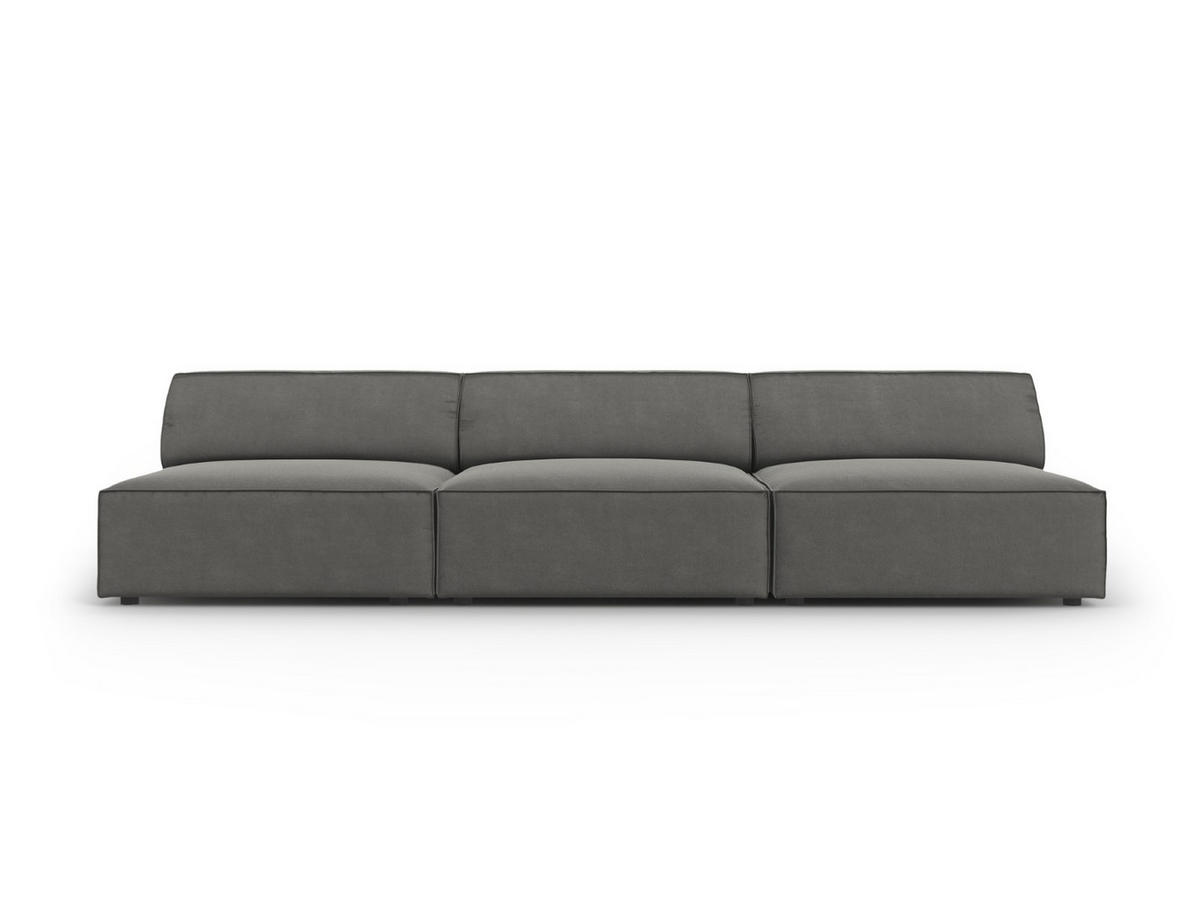 SOFA Jodie aus Samt hellgrau 3 Sitzplätze - Hellgrau, Textil (240/70/102cm) - Micadoni