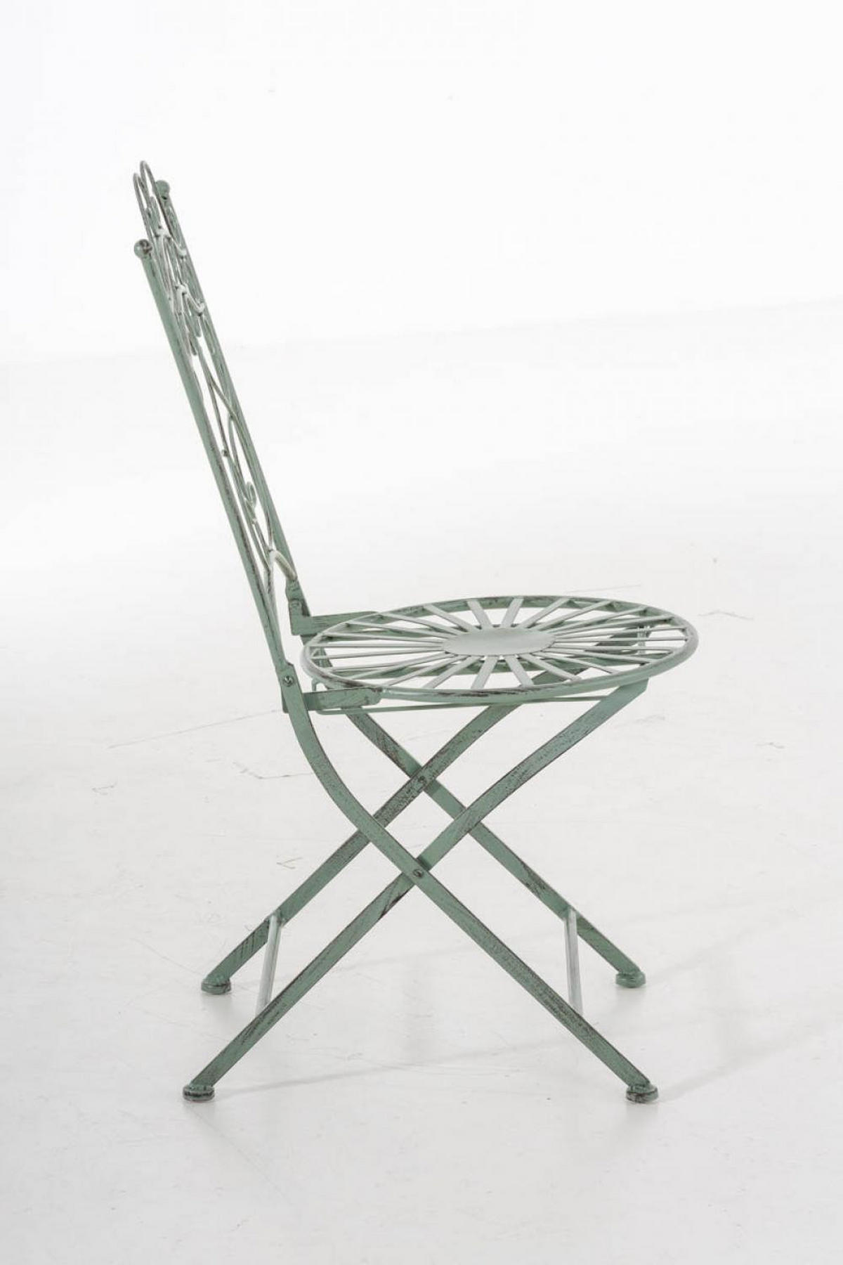 GARTENKLAPPSTUHL Metall Antik-Grün - Grün, Metall (40/92/50cm) - CLP
