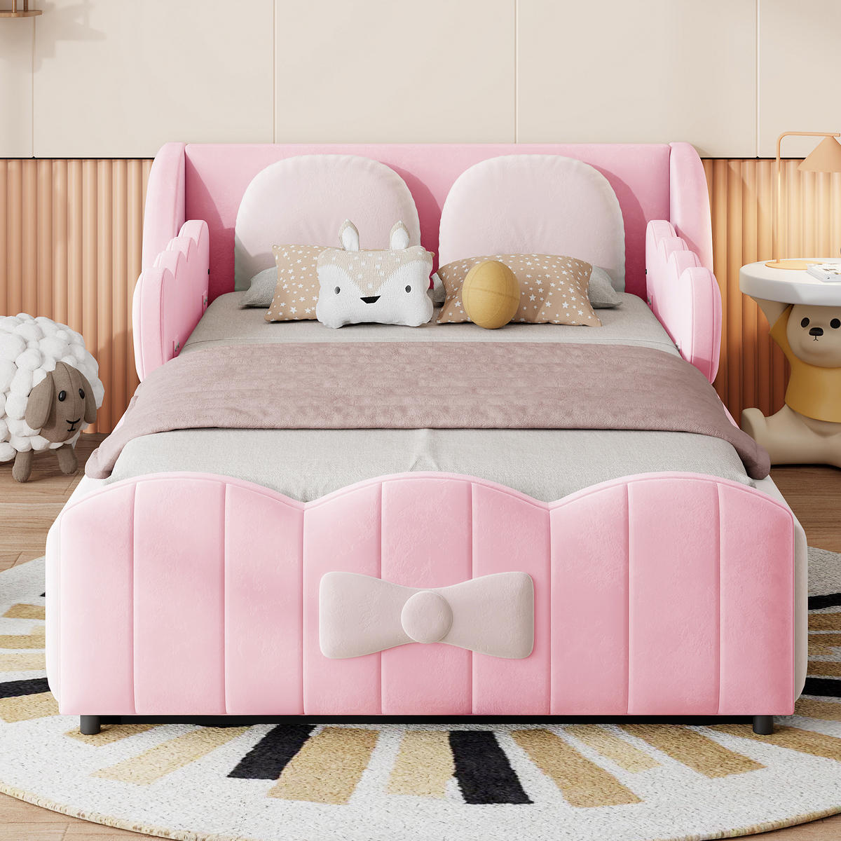 KINDERBETT 90/200 cm Rosa - Pink, Textil