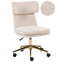 SCHREIBTISCHSTUHL Bouclé Hellbeige Granby - Beige, Textil (58/77/58cm) - Beliani