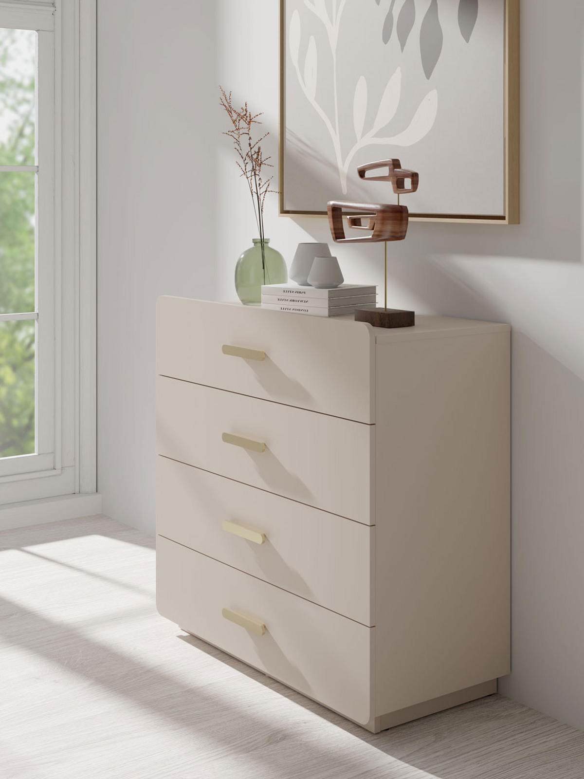 KOMMODE Lorenz sandbeige 100 / 41,5 / 92,5cm - Beige, Holz/Holzwerkstoff (100/92.5/41.5cm) - Feldmann-Wohnen