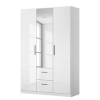 DREHTÜRENSCHRANK - Weiß Hochglanz/Weiß, Holzwerkstoff (136/210/54cm) - home24