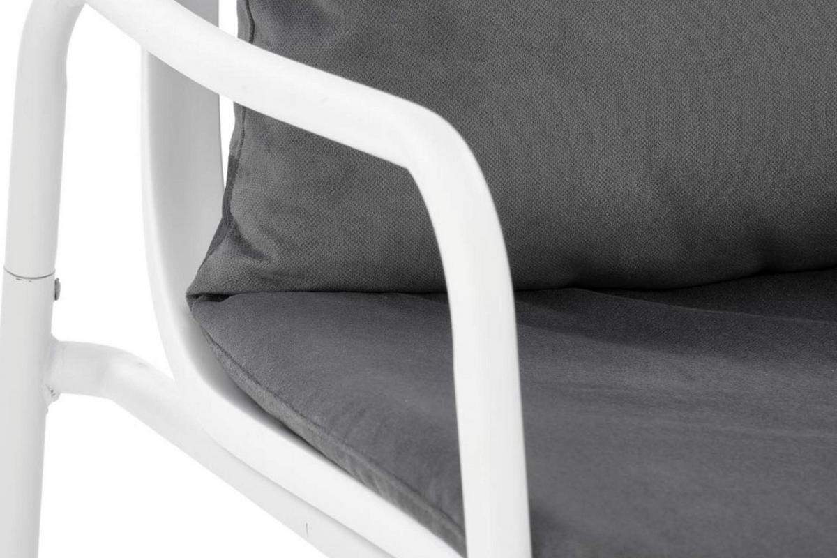 GARTENSESSEL ZALIO modern, weiß/grau - Weiß/Grau, Metall (75/66/71cm) - KONSIMO®