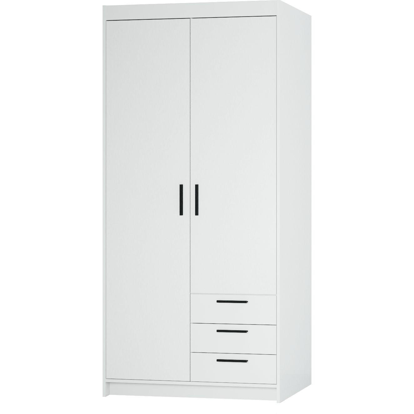 DREHTÜRENSCHRANK ELENORA 89,7/190,5/53cm 2-türig Weiß - Weiß, Holzwerkstoff (89.7/190.5/53cm) - MASSENO