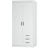 DREHTÜRENSCHRANK ELENORA 89,7/190,5/53cm 2-türig Weiß - Weiß, Holzwerkstoff (89.7/190.5/53cm) - MASSENO