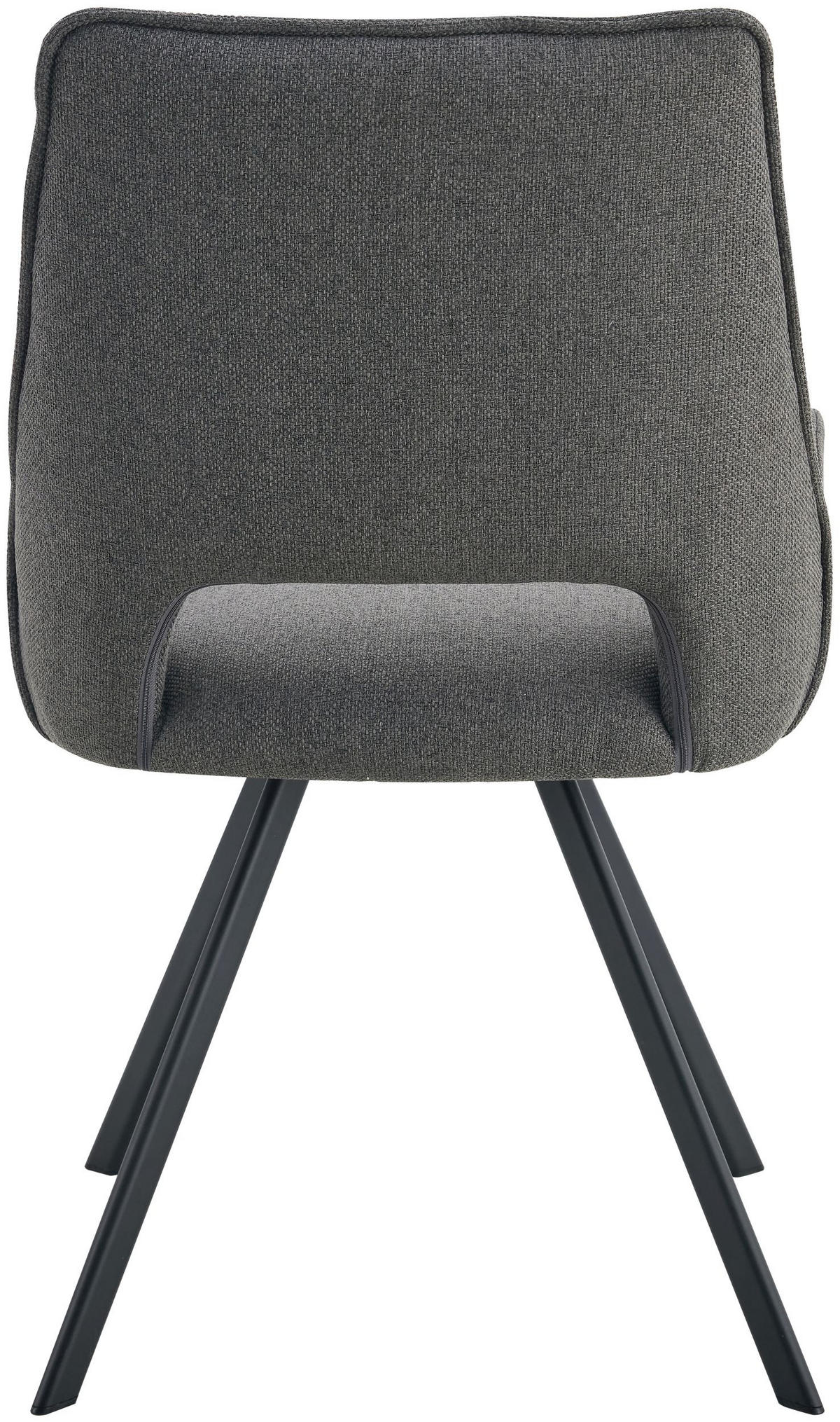 ARMLEHNENSTUHL Helen anthrazit 2er Set - Anthrazit/Schwarz, Textil/Metall (56/91/63cm) - Xonox