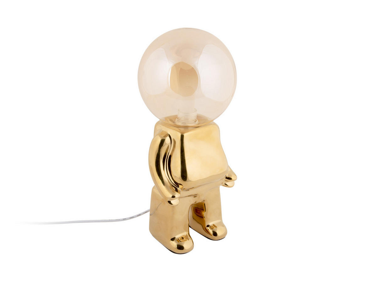 TISCHLAMPE Ross LED Gold 12/12/27 cm - Goldfarben, Keramik (12/12/27cm) - Leitmotiv