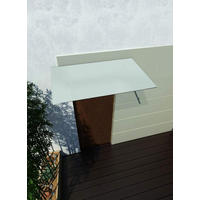 GLASVORDACH 200x90 cm Sicherheitsglas Edelstahl Satiniert LB-Silber - Weiß, Glas (200/1.31/90cm) -  Glaswerk Westfalen