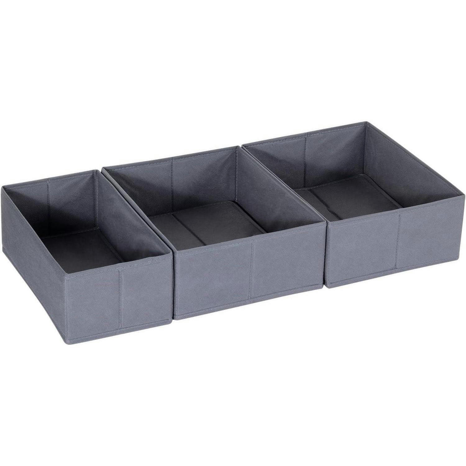 SCHUBLADEN Organizer 3er Set für PAX Kleiderschrank 75x35 cm Grau - Grau, Textil (24/11/30cm)