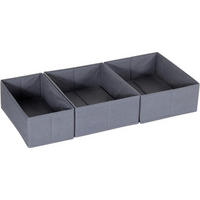 SCHUBLADEN Organizer 3er Set für PAX Kleiderschrank 75x35 cm Grau - Grau, Textil (24/11/30cm)