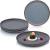DESSERTTELLER BOMBAY GRAPHIT - 4 teilig aus Steingut - Grau, Stein (20.5cm) - Sänger