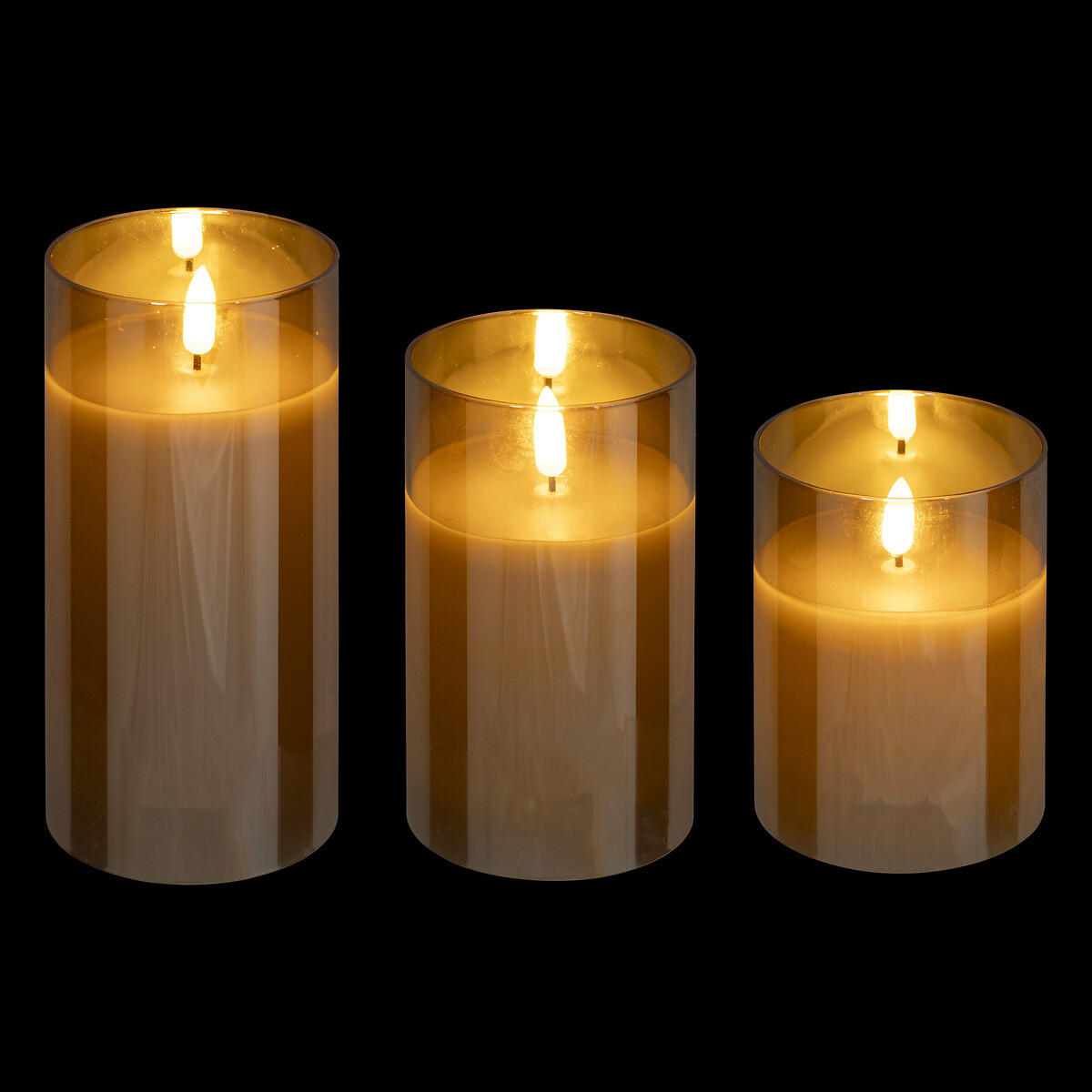 LED-KERZE SENA 3er-Set - Orange, Kunststoff (7.5/7.5/15cm) - Atmosphera Createur d´interieur