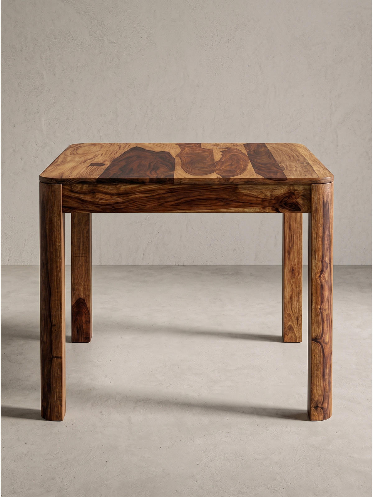 ESSTISCH CHARENTE, Dunkles Massivholz, handgefertigt, 80 x 80 x 76 cm - Braun, Holz (80/80/76cm) - KADIMA DESIGN